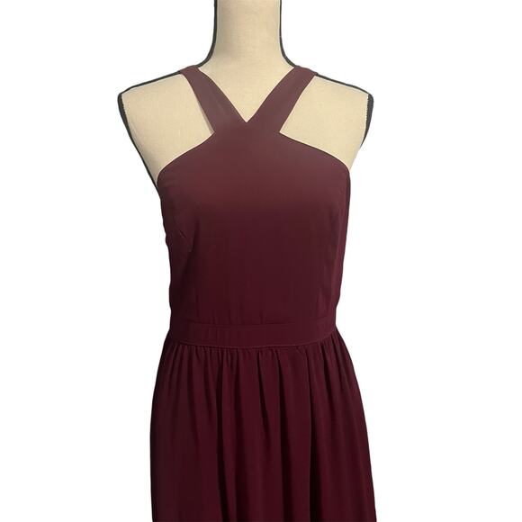 LuLus | Women's Magenta Flowy Maxi  Lined Halter Air of Romance Dress Sz L - Picture 3 of 7